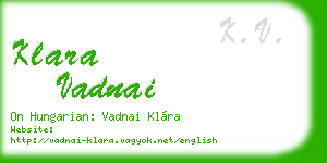 klara vadnai business card