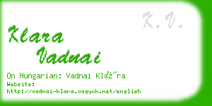 klara vadnai business card